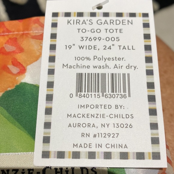 Mackenzie-Childs   NWT   Kira’s Garden TOTE-TO-GO - Picture 6 of 6
